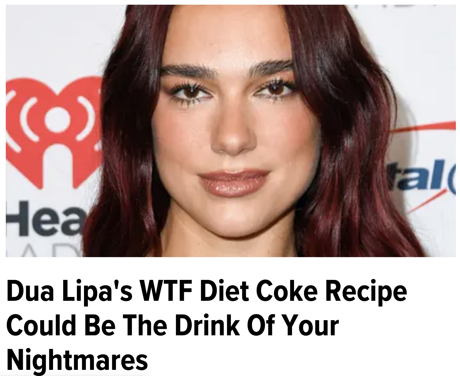 dua lipa 2024 september - tal Hea Ad Dua Lipa's Wtf Diet Coke Recipe Could Be The Drink Of Your Nightmares